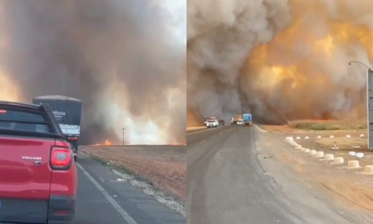 incêndio em rodovia