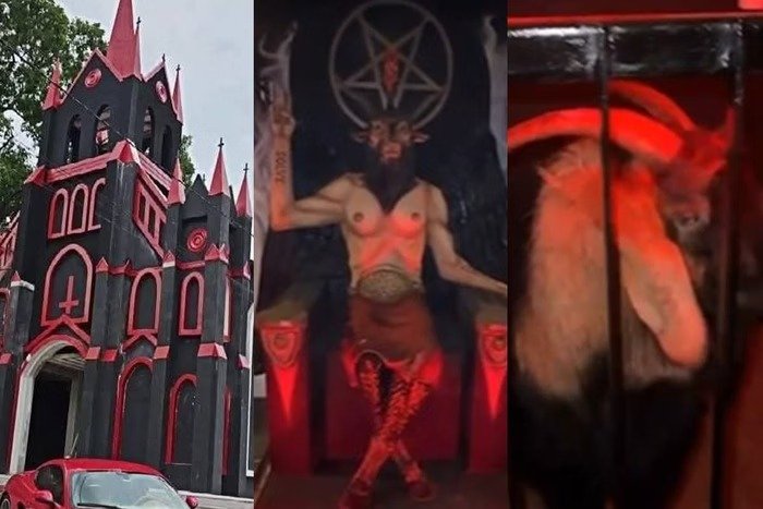 Foto: reprodução Fonte: AM POST. Leia mais em https://ampost.com.br/brasil/primeira-igreja-luciferiana-do-brasil-e-inaugurada-e-gera-polemica-na-web/