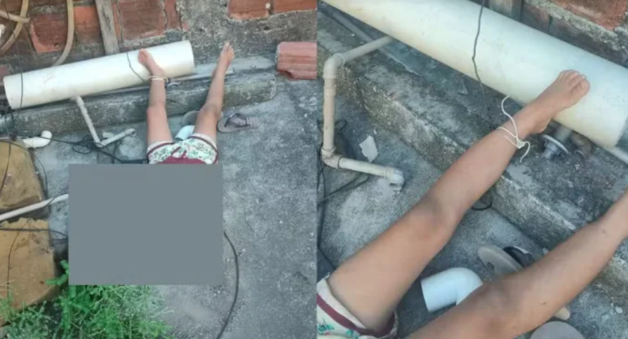 Criança de 4 anos é resgatada amarrada