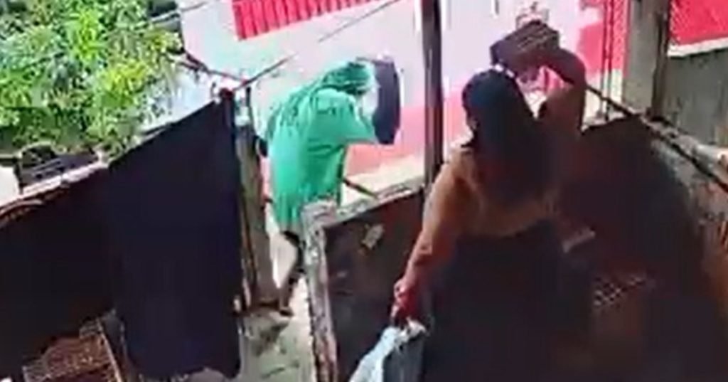 ladrão desmaiado após levar tijolada em Manaus