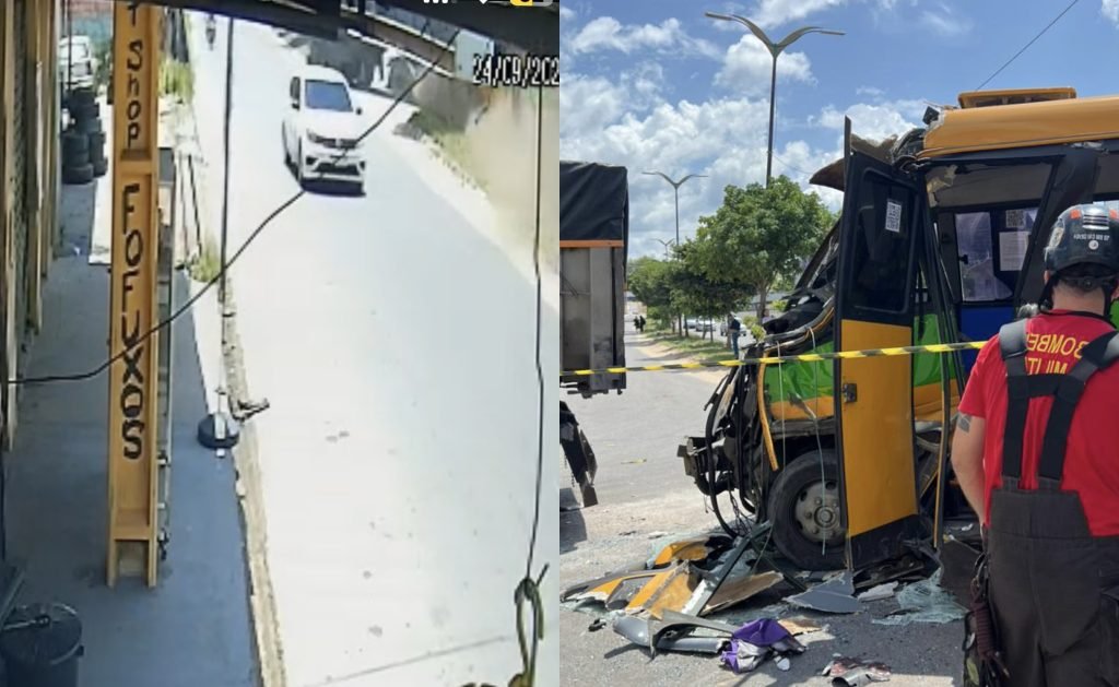 Acidente entre Amarelinho e caçamba