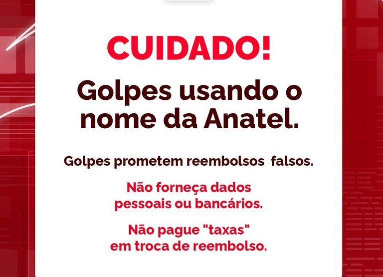 golpes envolvendo o nome da Anatel