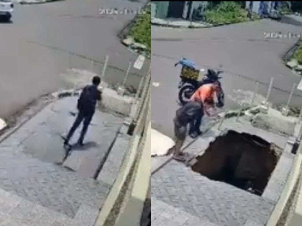cratera em calçada